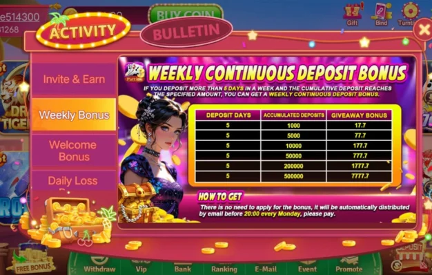 weekly bonus